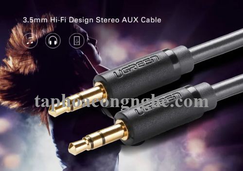 Ugreen 10501 0.5M màu Đen Cáp âm thanh 2 đầu 3.5mm dương AV101 30010501